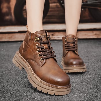 Muške Martin čizme za jesen - vodootporne, gornji materijal od prave kože, unutrašnja podstava od prave kože, gumena potplat, vezanje sprijeda