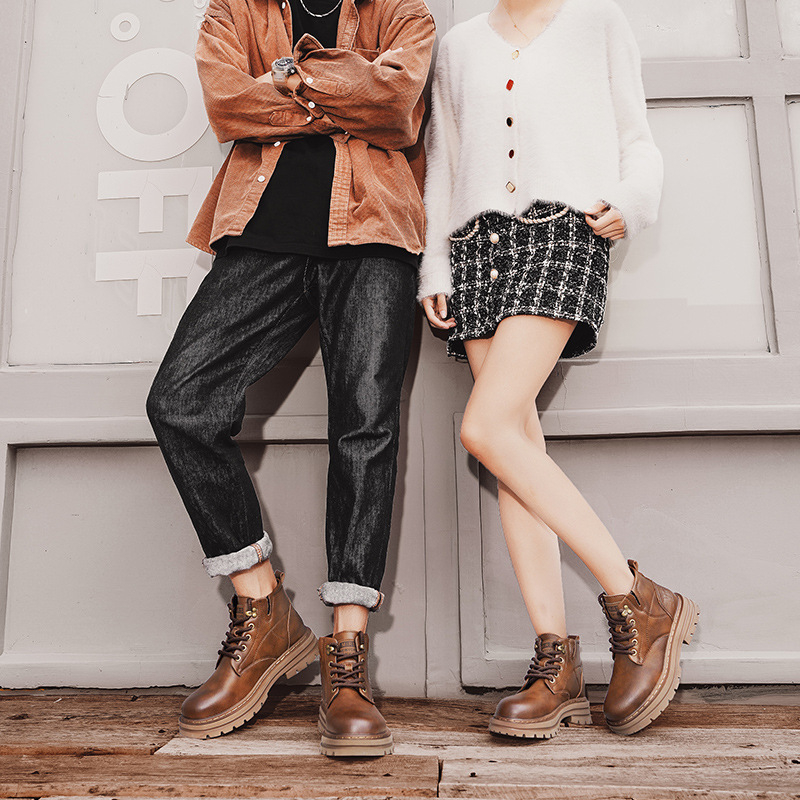 Muške Martin čizme za jesen - vodootporne, gornji materijal od prave kože, unutrašnja podstava od prave kože, gumena potplat, vezanje sprijeda