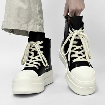 Martin čizme od platna, gumena potplata, visok šev, bočni zatvarač