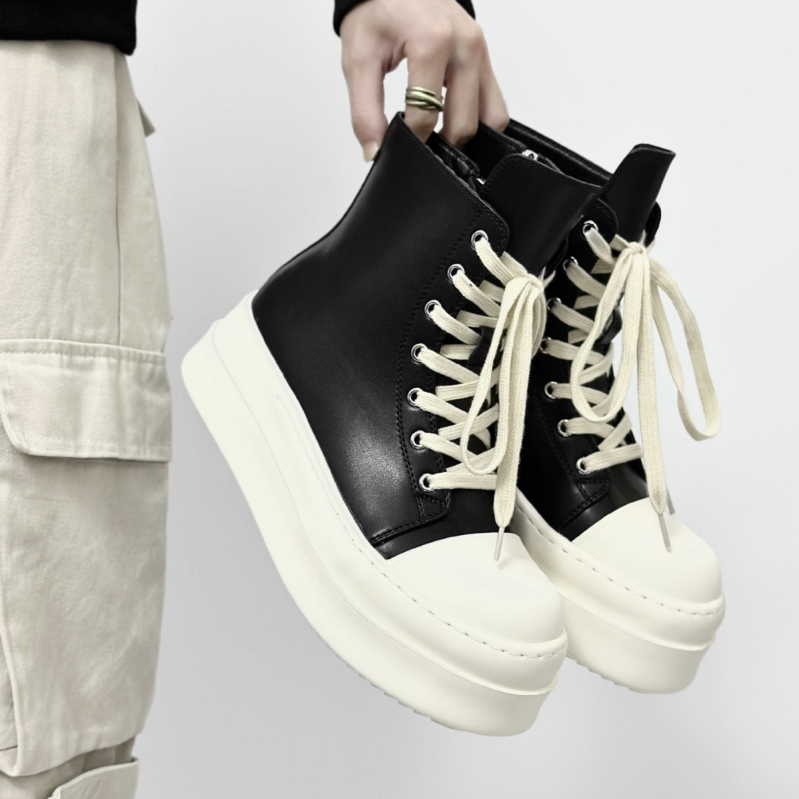 Martin čizme od platna, gumena potplata, visok šev, bočni zatvarač