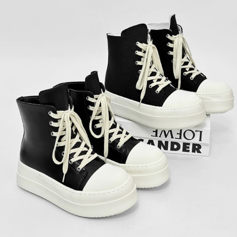 Martin čizme od platna, gumena potplata, visok šev, bočni zatvarač