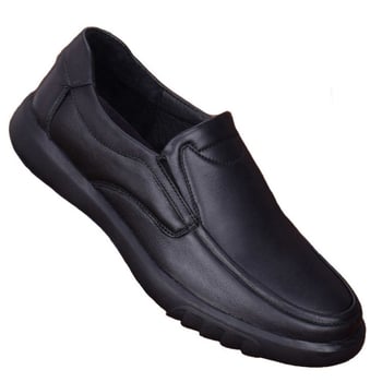 Muški kožni loafer slip-on, gornji dio od split kože, PU uložak, gumena potplata, niski pet 1–3 cm, prozračan, protuklizni