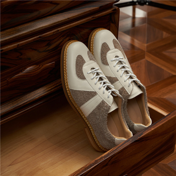 Ανδρικά Δερμάτινα Παπούτσια – Χειροποίητα, Βρετανικό Στυλ, Άνω μέρος από Δέρμα Αγελάδας, Σόλα από Καουτσούκ-Αφρό, Στρογγυλή Μύτη, Δέσιμο Μπροστά