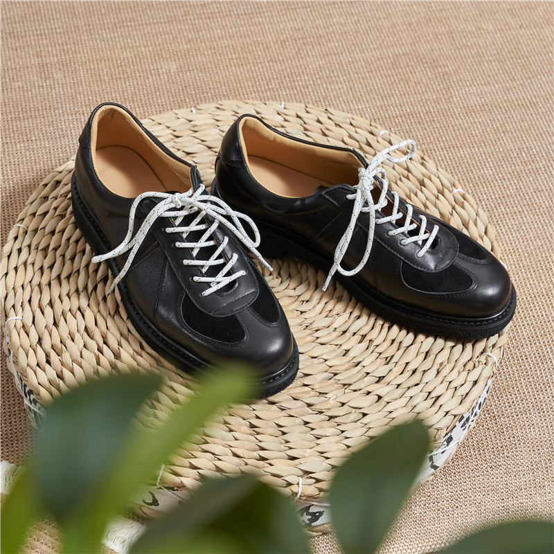 Ανδρικά Δερμάτινα Παπούτσια – Χειροποίητα, Βρετανικό Στυλ, Άνω μέρος από Δέρμα Αγελάδας, Σόλα από Καουτσούκ-Αφρό, Στρογγυλή Μύτη, Δέσιμο Μπροστά