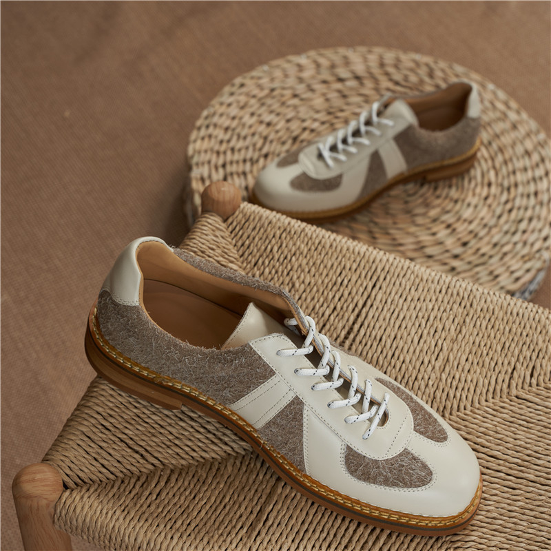 Ανδρικά Δερμάτινα Παπούτσια – Χειροποίητα, Βρετανικό Στυλ, Άνω μέρος από Δέρμα Αγελάδας, Σόλα από Καουτσούκ-Αφρό, Στρογγυλή Μύτη, Δέσιμο Μπροστά