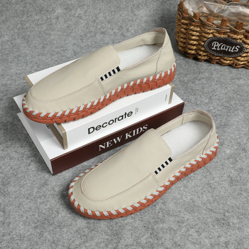 Kožne loaferice slip-on, s niskim vrhom, prozračne, uložak od prirodne kože, kožna potplata