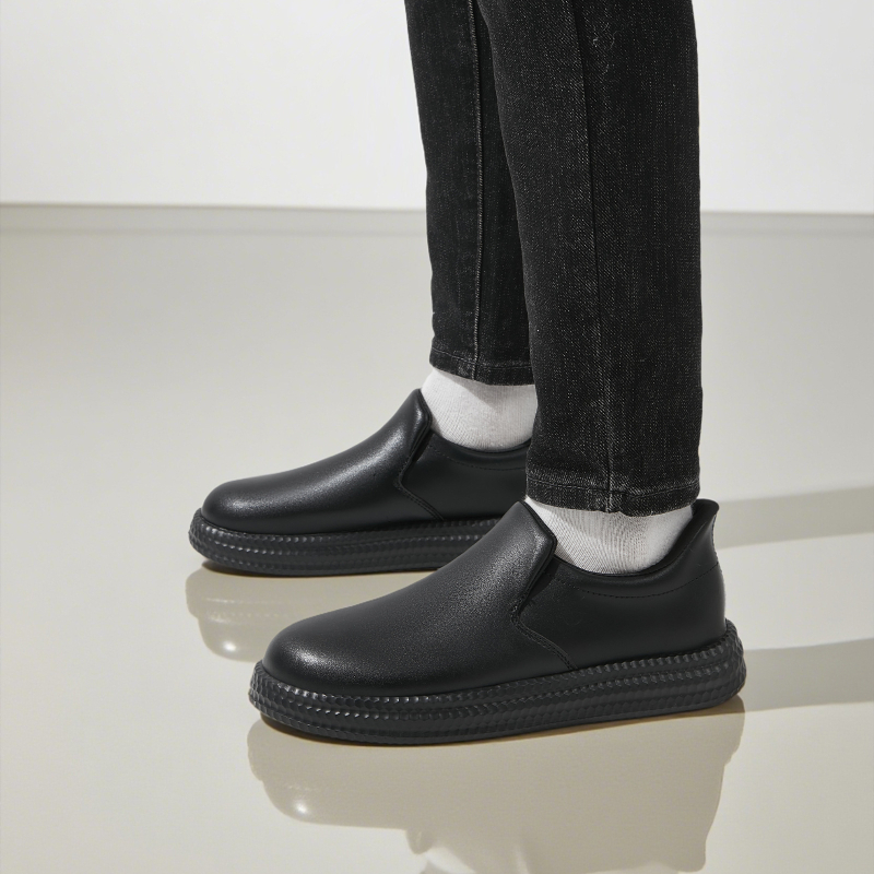 Muške kuharske cipele, Slip-On, vodootporne, otporne na klizanje, kožni vrh, gumeni potplat