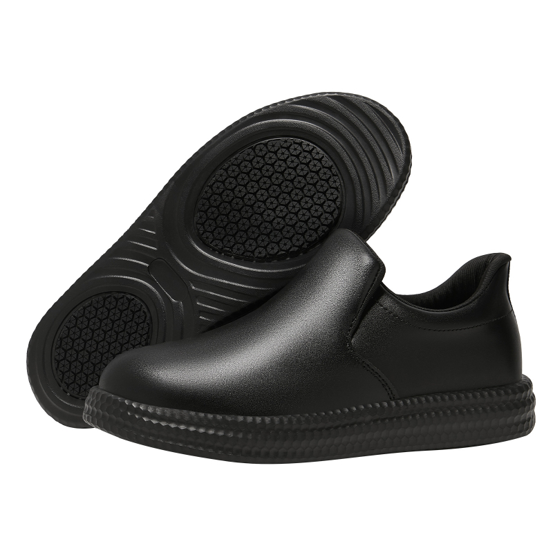Muške kuharske cipele, Slip-On, vodootporne, otporne na klizanje, kožni vrh, gumeni potplat