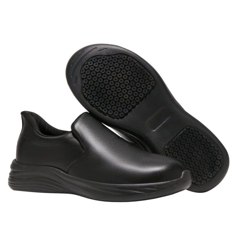 Muške kuharske cipele, Slip-On, vodootporne, otporne na klizanje, kožni vrh, gumeni potplat