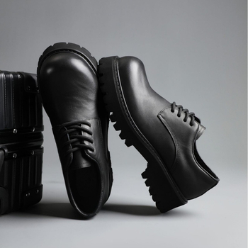 Pánske Derby topánky z kože prvej vrstvy, podrážka z peny gumy, okrúhla špička, 3–5 cm päta, nízky profil, kožené pracovné topánky na bežné nosenie