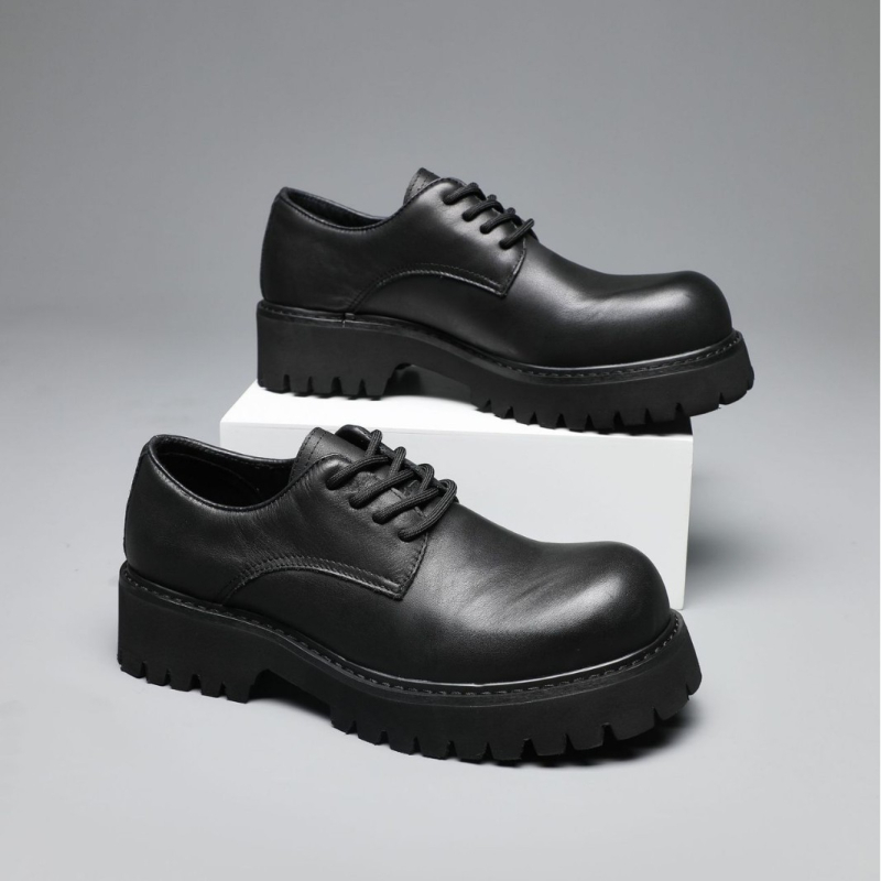 Pánske Derby topánky z kože prvej vrstvy, podrážka z peny gumy, okrúhla špička, 3–5 cm päta, nízky profil, kožené pracovné topánky na bežné nosenie