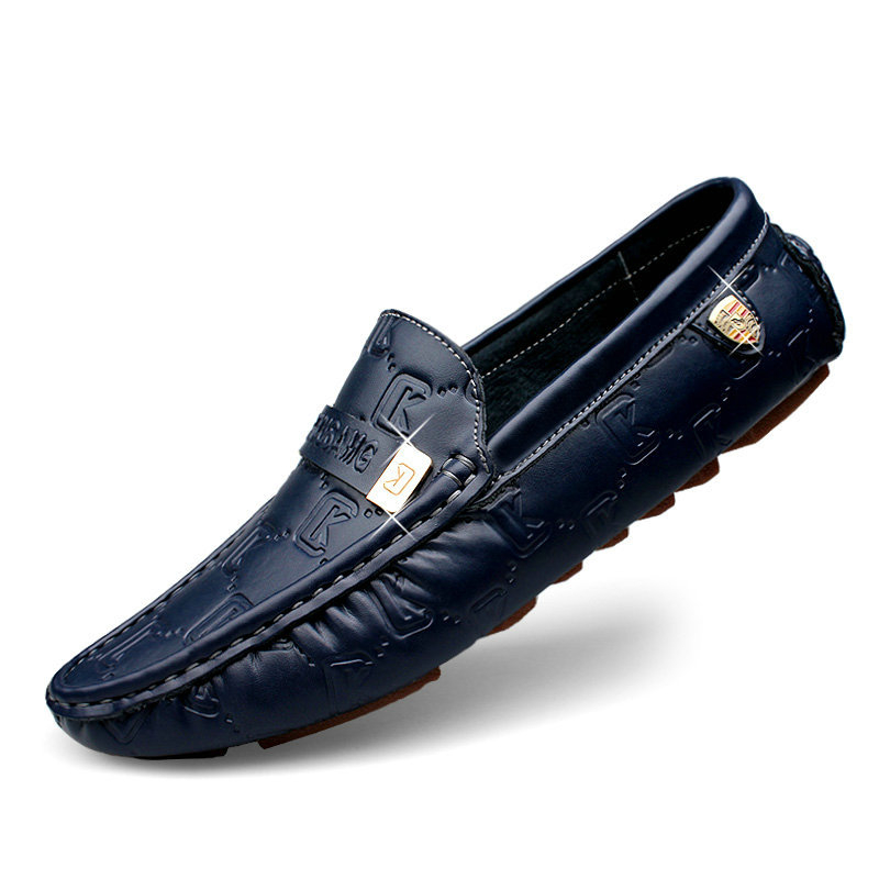 Muške kožne mokasine – Slip-On, zaobljeni vrh, niski otvor, mekana gumena potplata, PU ulošak, dvostruka svinjska koža podstava