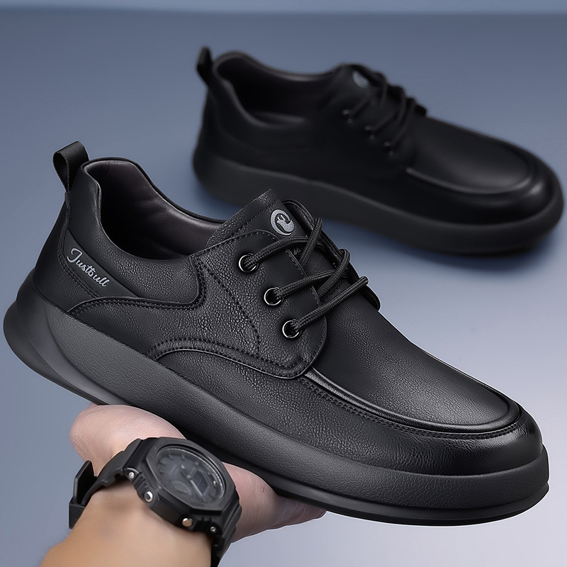 Muške kožne loaferice – gornji dio teleće kože, gumeni potplat, okrugli vrh, niski potpetica 1–3 cm