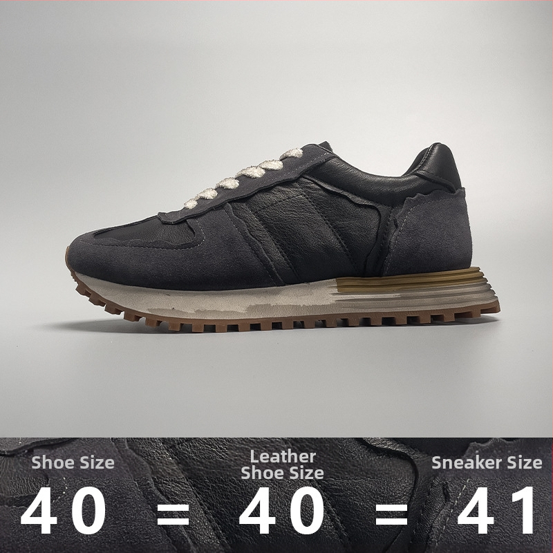 Black Bear muške cipele od prave kože, prozračne, s debelim potplatom, retro izblijedjeli stil, ručna izrada, casual obuća