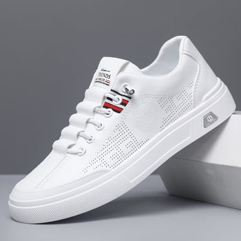 Muške slip-on casual tenisice, prozračni gornji dio od umjetne kože, gumeni potplat, niski vrh, unutarnja uložak za povećanje visine