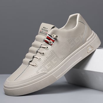 Muške slip-on casual tenisice, prozračni gornji dio od umjetne kože, gumeni potplat, niski vrh, unutarnja uložak za povećanje visine