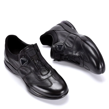 Muške kožne cipele od prvog sloja kože, okrugli vrh, debeli đon s zračnom jastučićem, slip-on s elastikom