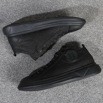 Pantofi board pentru bărbați - partea superioară din piele naturală, talpă PU, branț din fibră super, toc mic 1-3 cm, deschidere superficială, stil de relaxare