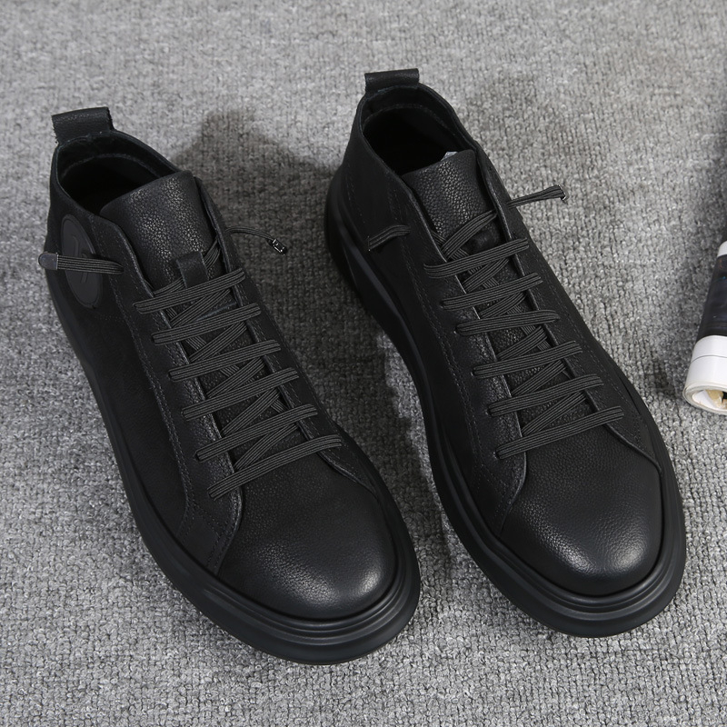 Pantofi board pentru bărbați - partea superioară din piele naturală, talpă PU, branț din fibră super, toc mic 1-3 cm, deschidere superficială, stil de relaxare