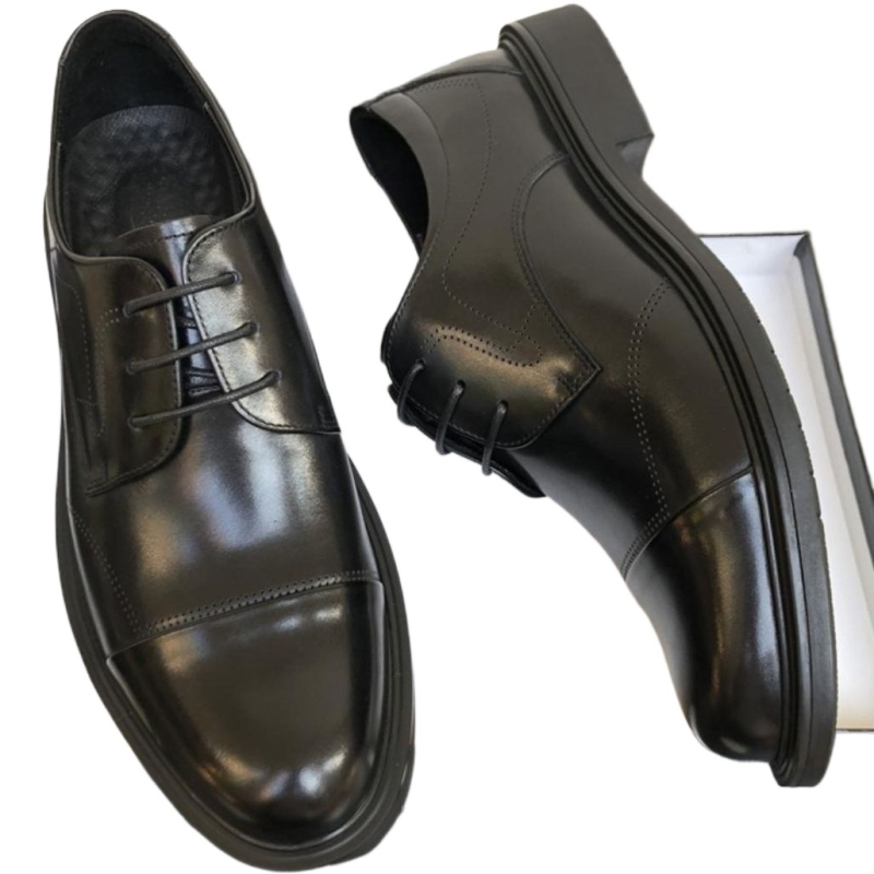 Pantofi din piele pentru bărbați, de înaltă calitate, cu trei articulații, pentru business/formal, din piele de vită, căptuți cu blană de iepure, închidere cu șiret