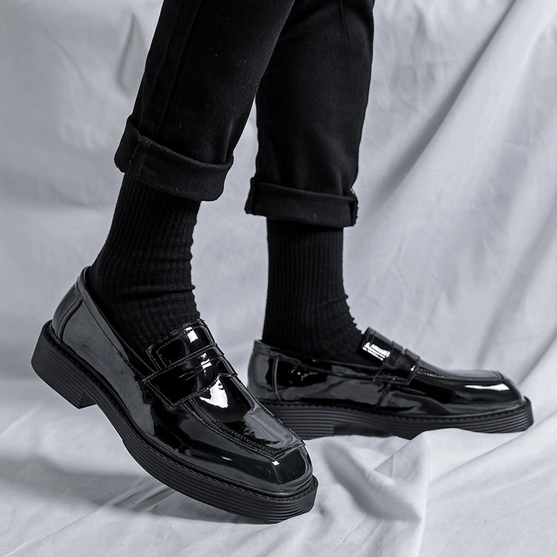 Muške slip-on tenisice za svakodnevnu upotrebu, kvadratni vrh, gornja od mikrovlakana, gumeni đon, protuklizne, niski potplat 1-3 cm