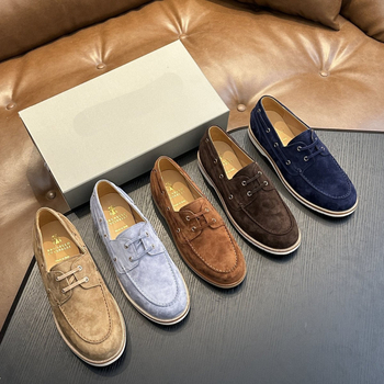 Loafers Slip-On, Platneni gornji dio, Okrugla prst, Ravna peta