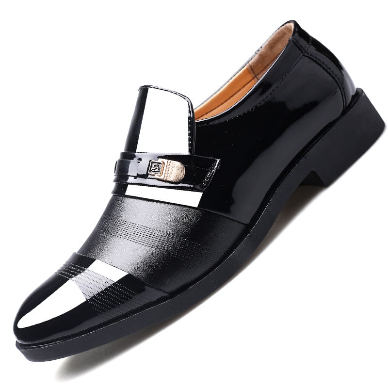 Muške kožne cipele, Slip-On, PU gornji dio, PU đon, šiljat prst, poslovni stil