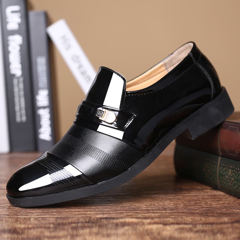 Muške kožne cipele, Slip-On, PU gornji dio, PU đon, šiljat prst, poslovni stil