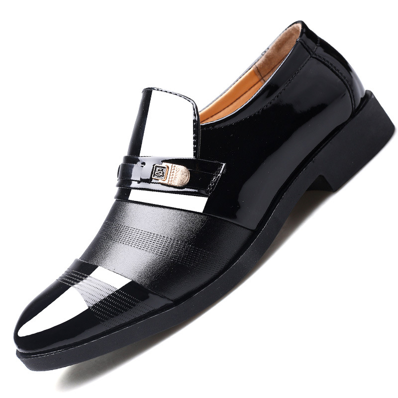 Muške kožne cipele, Slip-On, PU gornji dio, PU đon, šiljat prst, poslovni stil