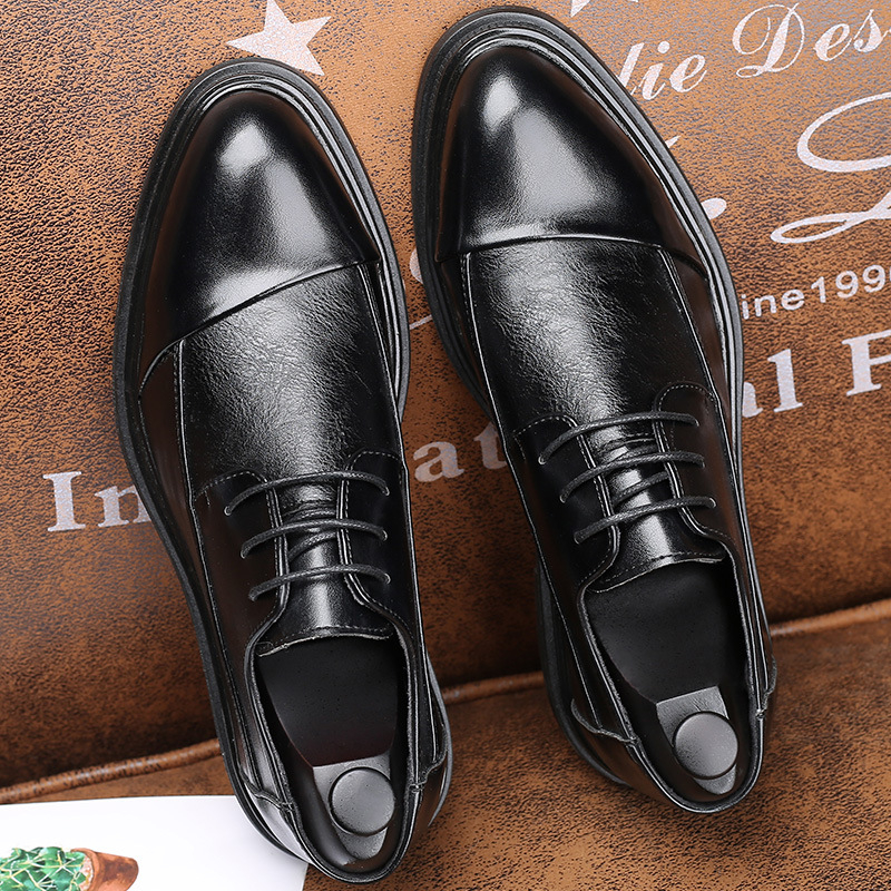 Pantofi din piele pentru bărbați Molianseng, vamp din piele regenerată, talpă din cauciuc, talie joasă, respirabili, anti-derapare, rezistenți la uzură