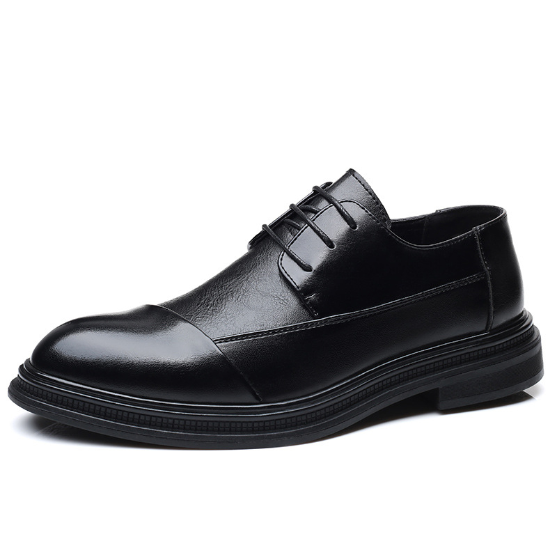 Pantofi din piele pentru bărbați Molianseng, vamp din piele regenerată, talpă din cauciuc, talie joasă, respirabili, anti-derapare, rezistenți la uzură