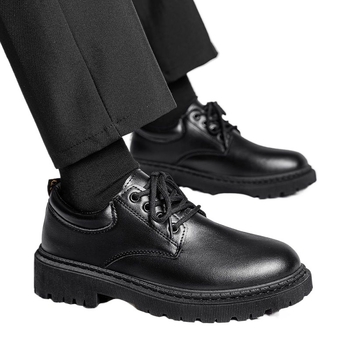 Pantofi din piele pentru bărbați, pentru toate anotimpurile, casual și versatile, cu șireturi, cu guler jos, vârf rotund, căptușiți cu blană de iepure