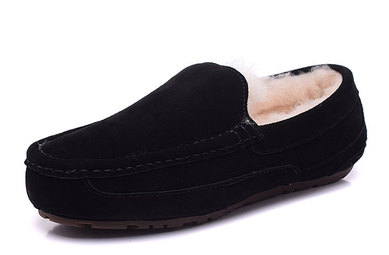 Muške slip-on cipele od kože s vunom, niski profil, gornji dio od goveđe kože, ulošak od vune, potplat od telećeg tetiva, okrugli vrh