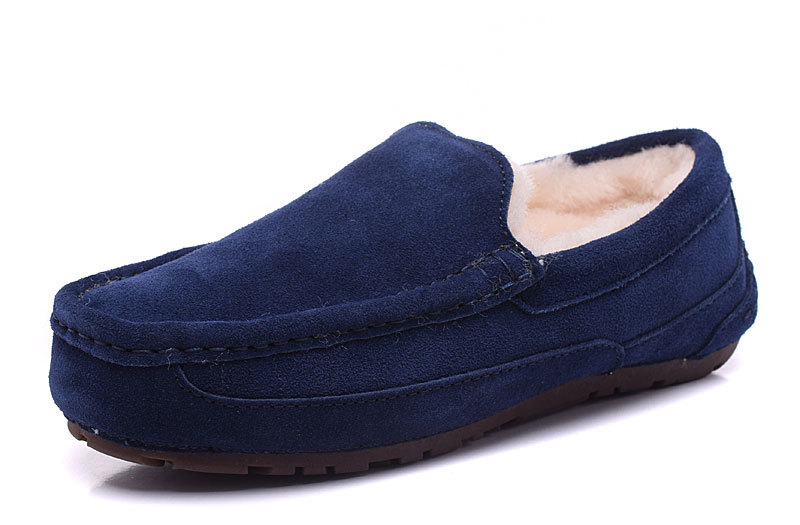 Muške slip-on cipele od kože s vunom, niski profil, gornji dio od goveđe kože, ulošak od vune, potplat od telećeg tetiva, okrugli vrh