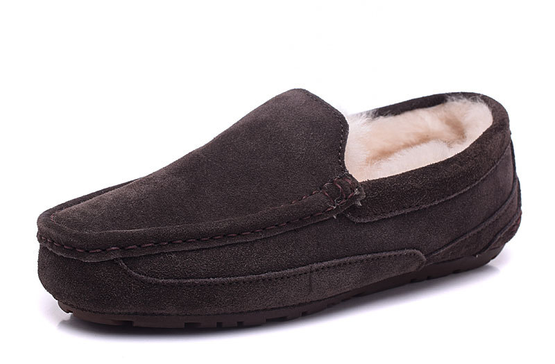 Muške slip-on cipele od kože s vunom, niski profil, gornji dio od goveđe kože, ulošak od vune, potplat od telećeg tetiva, okrugli vrh