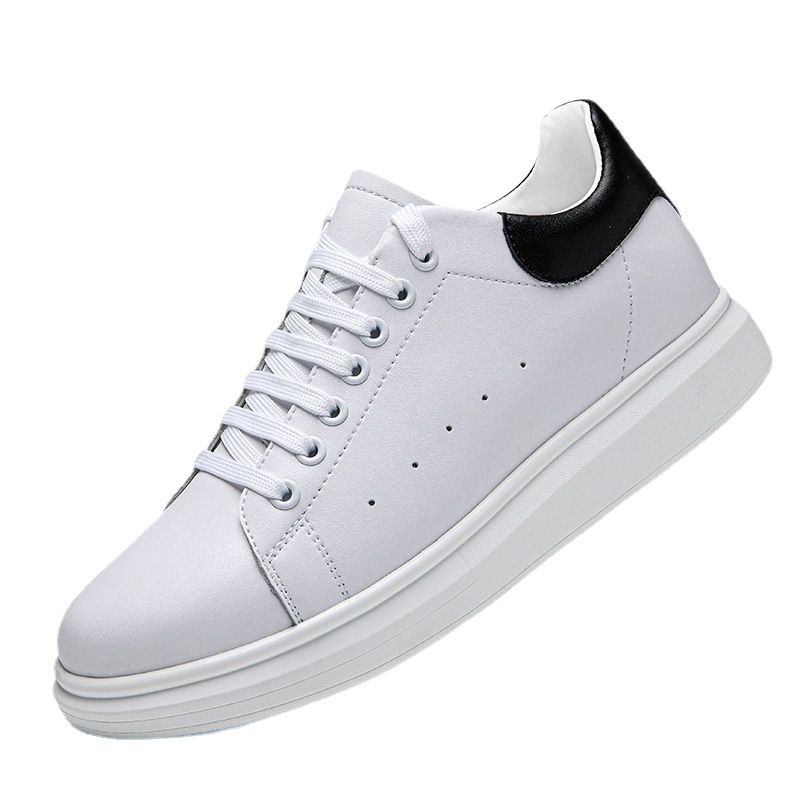 Adidași din piele naturală, talpă PU, toc mic 1–3 cm, șireturi