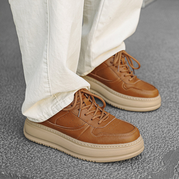 Pantofi din piele pentru bărbați, partea superioară din pigskin piele, vârf din piele, talpă din spumă, rezistenți la abraziune, stil business (Primăvara 2025)