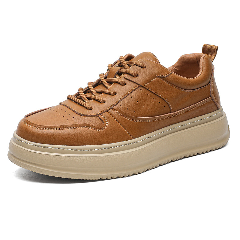 Pantofi din piele pentru bărbați, partea superioară din pigskin piele, vârf din piele, talpă din spumă, rezistenți la abraziune, stil business (Primăvara 2025)