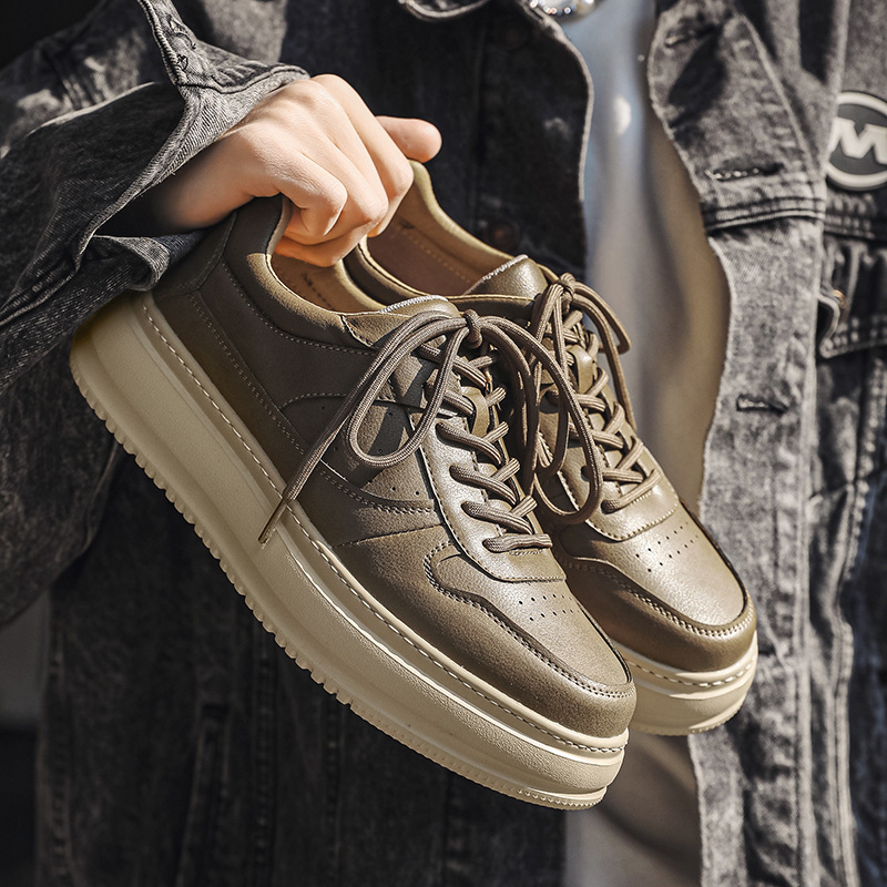 Pantofi din piele pentru bărbați, partea superioară din pigskin piele, vârf din piele, talpă din spumă, rezistenți la abraziune, stil business (Primăvara 2025)