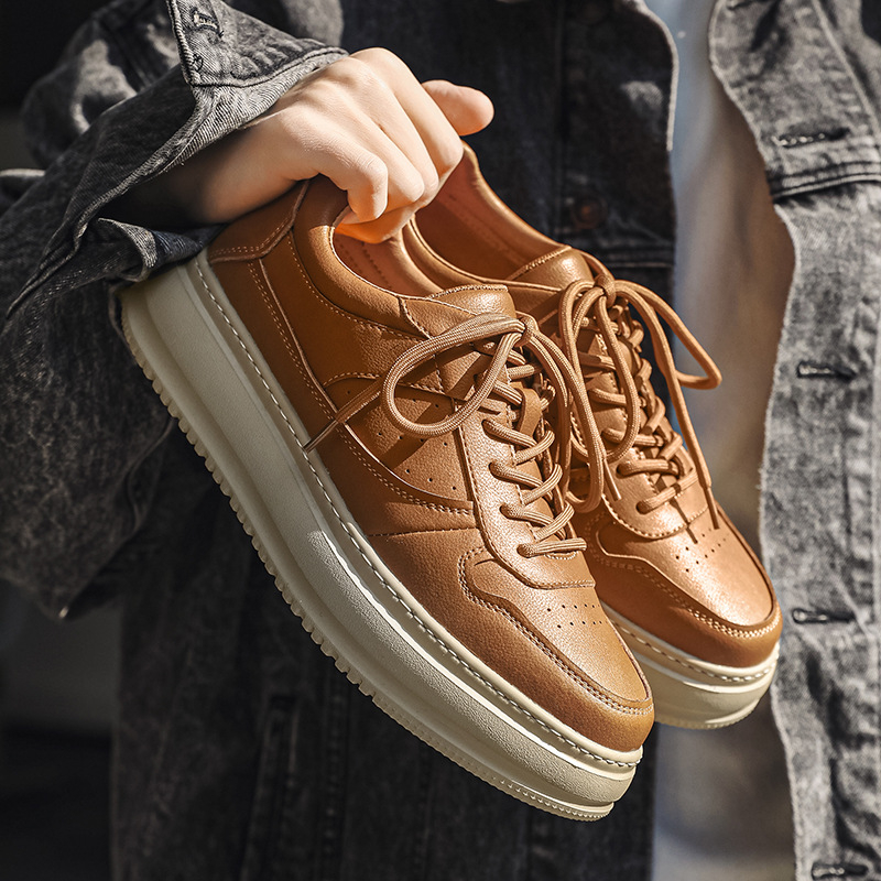 Pantofi din piele pentru bărbați, partea superioară din pigskin piele, vârf din piele, talpă din spumă, rezistenți la abraziune, stil business (Primăvara 2025)