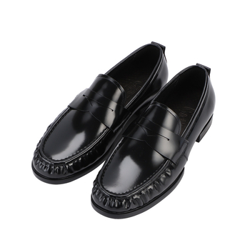 CTCY Pantofi din piele pentru bărbați, partea superioară cu mărgele și margine deschisă, fără șireturi, vârf rotund, talpă din cauciuc, respirabili, antiderapante, pentru birou