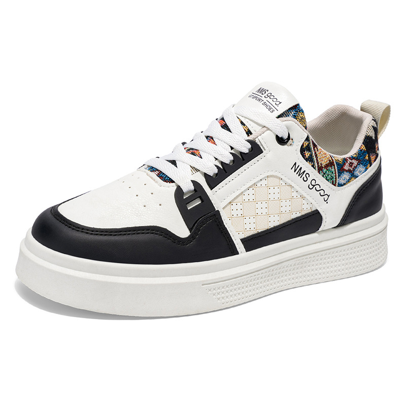 Unisex tenisice za board, debeli potplat, okrugli vrh, PU gornji dio, niski kroj, vezanje