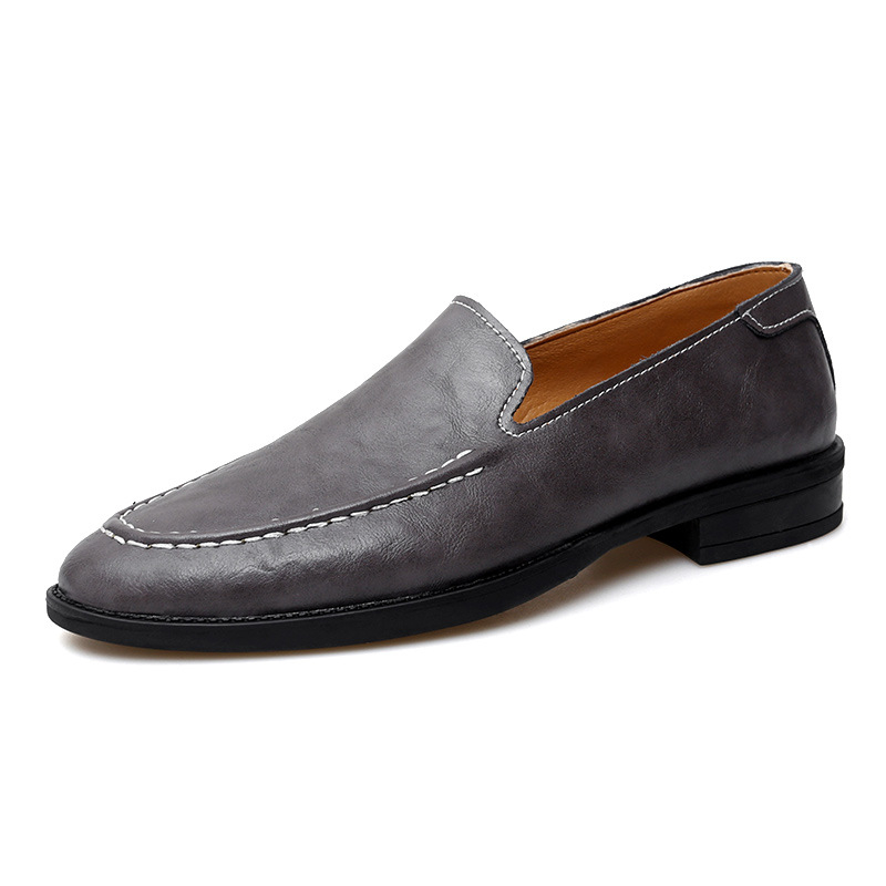 Unisex kožni loafer slip-on s PU uloškom, gumom na potplati, niski potplat