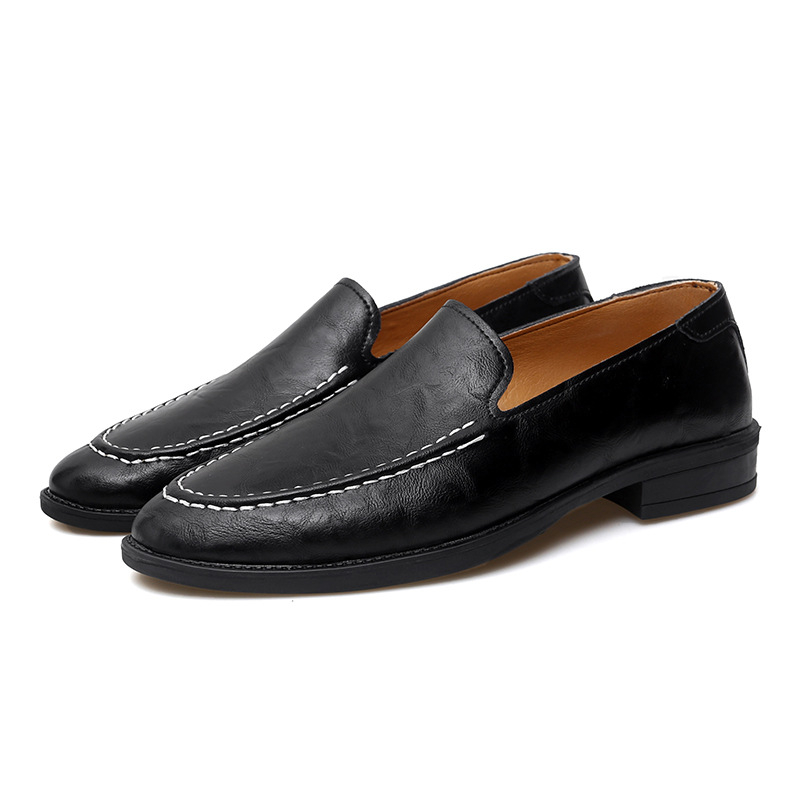 Unisex kožni loafer slip-on s PU uloškom, gumom na potplati, niski potplat