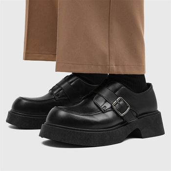 Muške PU derby cipele s povećanjem visine, vodootporne, okrugli vrh, peta 3-5 cm, vezice, proljetni britanski stil
