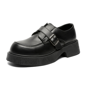 Muške PU derby cipele s povećanjem visine, vodootporne, okrugli vrh, peta 3-5 cm, vezice, proljetni britanski stil