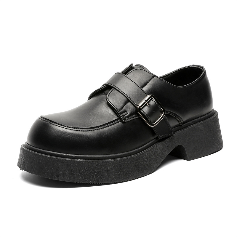 Muške PU derby cipele s povećanjem visine, vodootporne, okrugli vrh, peta 3-5 cm, vezice, proljetni britanski stil