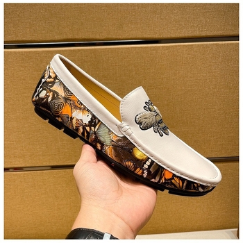 Muške casual mokasine slip-on za vožnju (Gornji dio: koža prvog sloja; Uložak: ovčja koža; Potplat: guma; Uzorak: boja preljev)