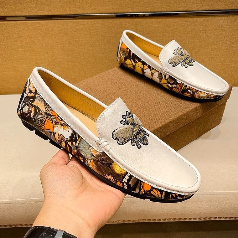 Muške casual mokasine slip-on za vožnju (Gornji dio: koža prvog sloja; Uložak: ovčja koža; Potplat: guma; Uzorak: boja preljev)