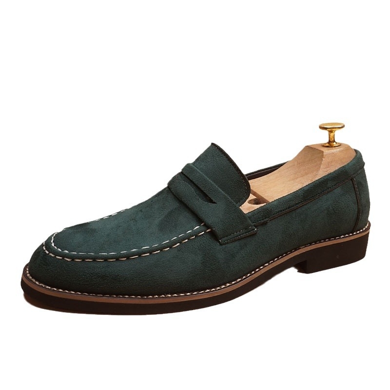 Muške cipele u korejskom stilu s špičastim nosom, prozračne, niski potpetica 1-3 cm, gumeni potplat, uredski/business casual